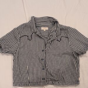 Roark Navy and White Checkered Casual Shirt